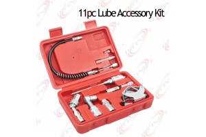 11 pcs Heavy-Duty Lube Accessory Kit Grease Lubrication 12" flexible hose Needle